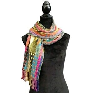 Rapti Fashion Showgirl Vibrant Multiprint Silk Blend Handmade Scarf Nepal Boho